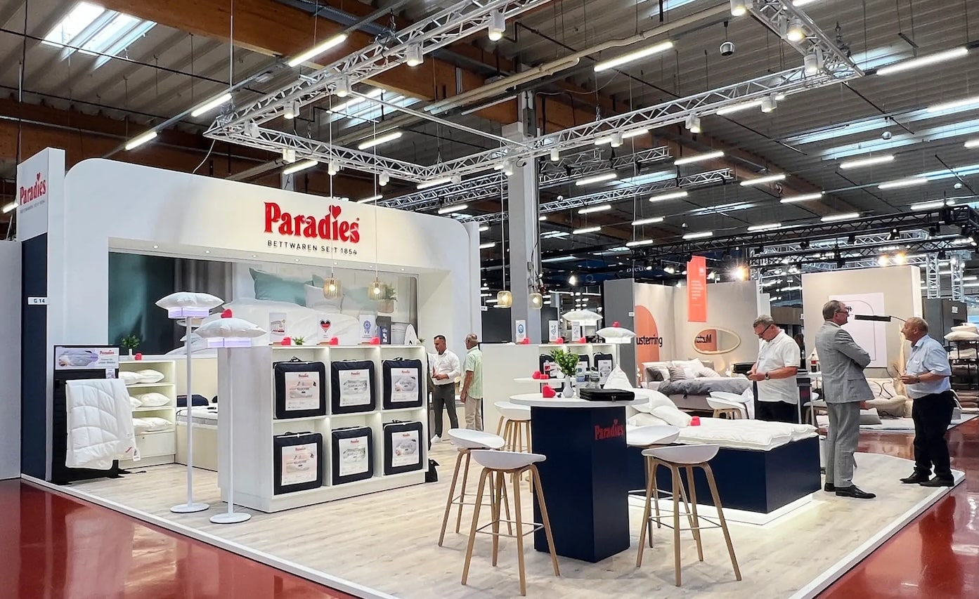 Als Generalausstatter verantwortete formdrei w&auml;hrend der Hometex insgesamt 142 Messeprojekte mit einer ausgestatteten Gesamtfl&auml;che von 9.850 Quadratmetern. Foto: formdrei