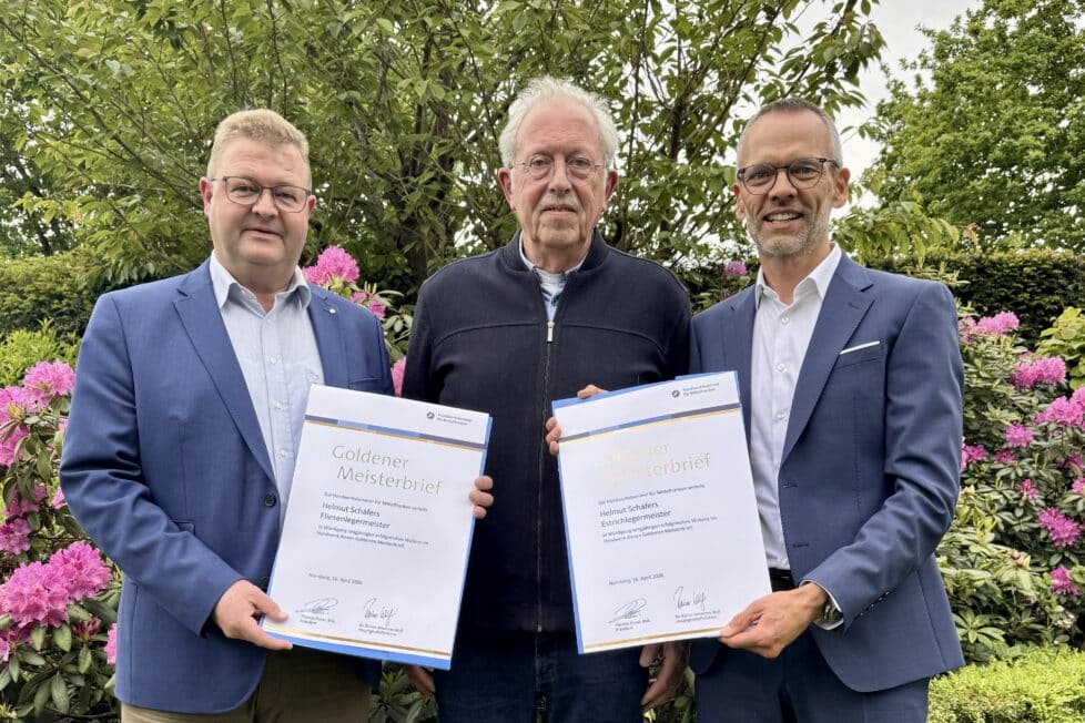 Estrich-Pionier geehrt: Zwei Goldene Meisterbriefe für Helmut Schäfers