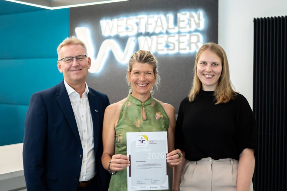 Westfalen Weser erhält zum siebten Mal das Zertifikat „audit berufundfamilie“